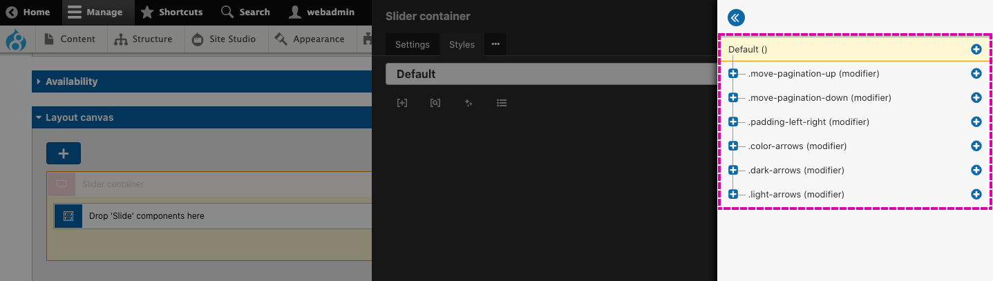 UIKit slider components | Acquia Cohesion Docs